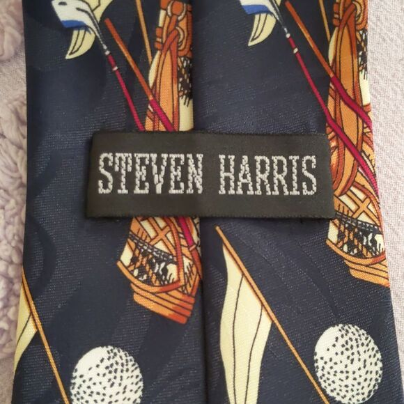 Neck Tie Golf Sports Navy Blue - Picture 4 of 5